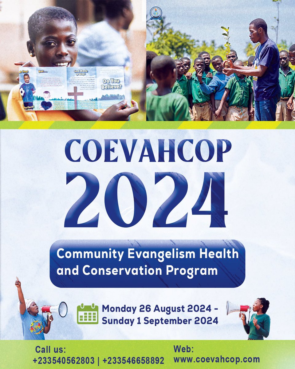 Coevahcop23's tweet photo. We’re excited to announce that *COEVAHCOP 2024* is happening from *26th August to 1st September* this year. 

This year’s event got an amazing lineup of activities that you won’t want to miss.

So mark your calendars, and get ready to be a part of something special!
#conservation https://t.co/wMYJ9cSEaV