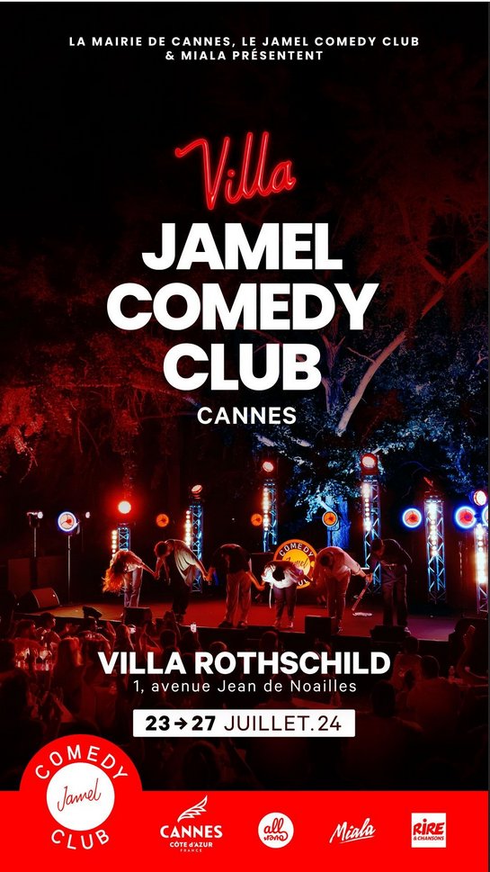 JEU 🎁
Tentez de gagner vos invitations pour la soirée "VILLA JAMEL COMEDY CLUB 5ème édition" du 23 au 27 Juillet à #Cannes ! 🍀

Pour participer 👉 rireetchansons.fr/humoristes/jam…

Avec : #JamelDebbouze #BAMBI #ILYESMELA #JULIENSANTINI #MARINELEONARDI
#NASH #ANTEK #MOUHAMADOU #REYMENDES
