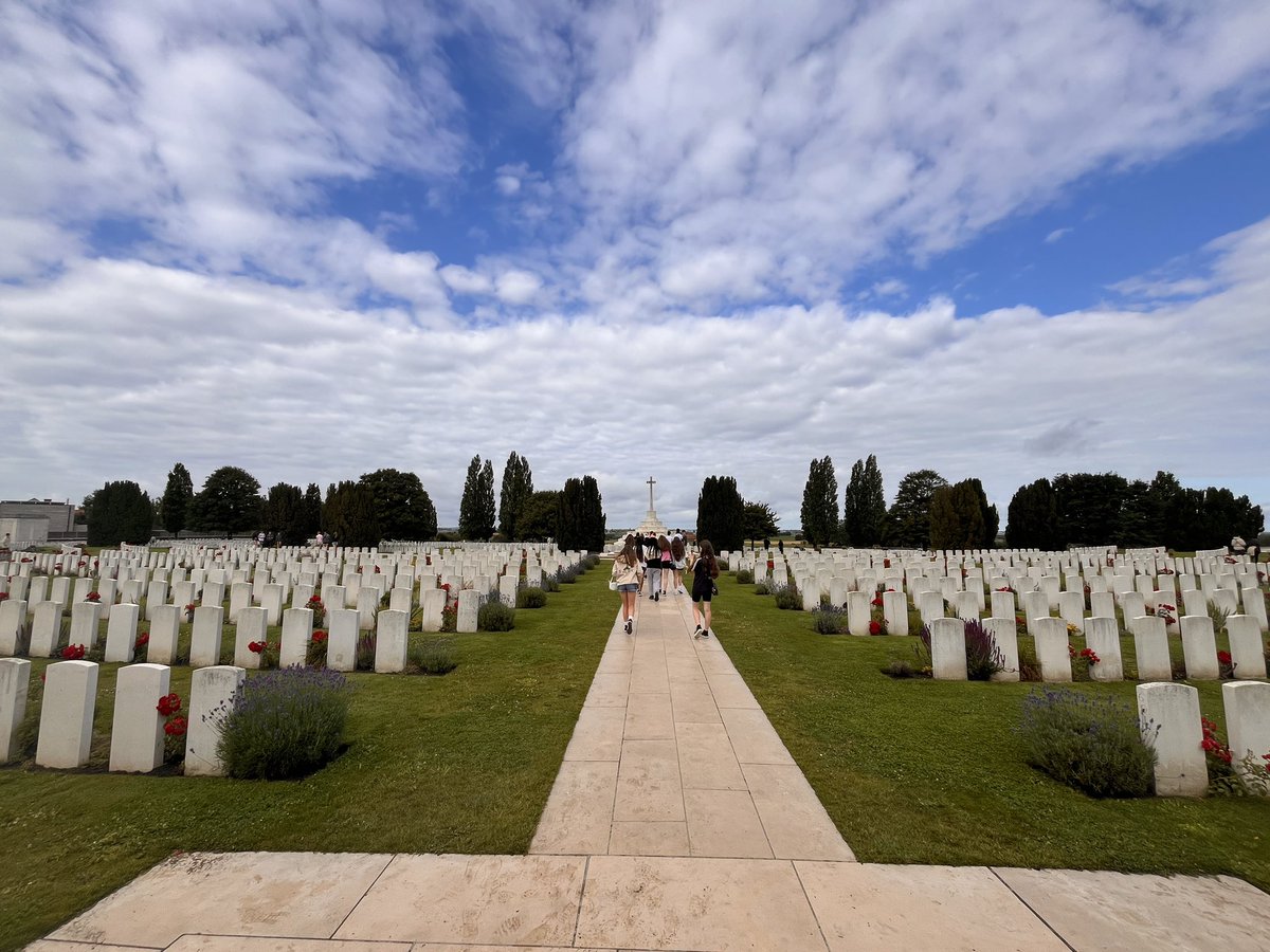 HallowsPd's tweet photo. Stop 2 was Tyne Cot. The largest Commonwealth War Cemetery in the world. https://t.co/nZwz5TH85c