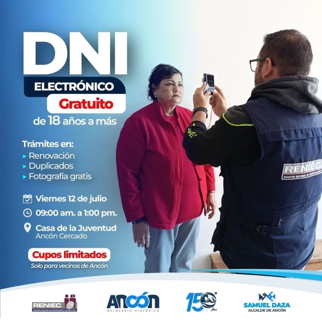 fmskon's tweet photo. Tramite de DNI electrónico GRATIS en Ancón. #reniec #Ancón #DNI https://t.co/HHh96Dzedg