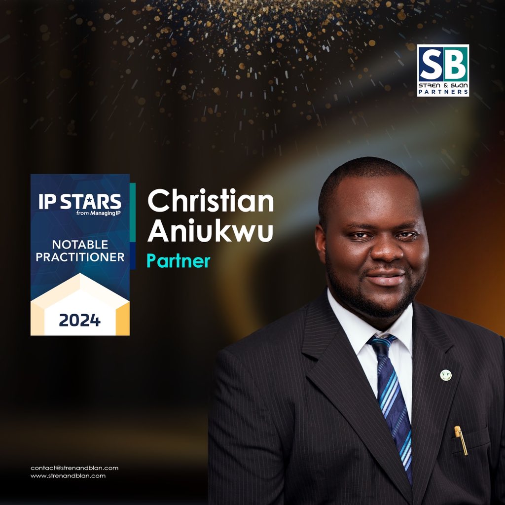 Our Managing Partner, Christian Aniukwu, has been recognized by IP STARS (Managing IP) as a Notable Practitioner for 2024.

This recognition highlights Christian’s expertise and contributions to Intellectual Property Law and his commitment to excellence.