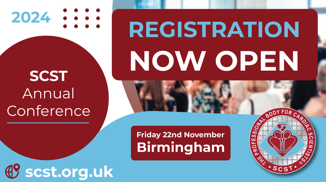 📢 Registration is NOW OPEN for the SCST Annual Conference! 🎉 Join us on Nov 22, 2024, at IET Austin Court, Birmingham. Free for SCST members, £200 for non-members. Limited tickets!

🎟️ Secure your spot now: scst.org.uk/event/conferen…

#SCST2024 #CardiacScience #STCTawards