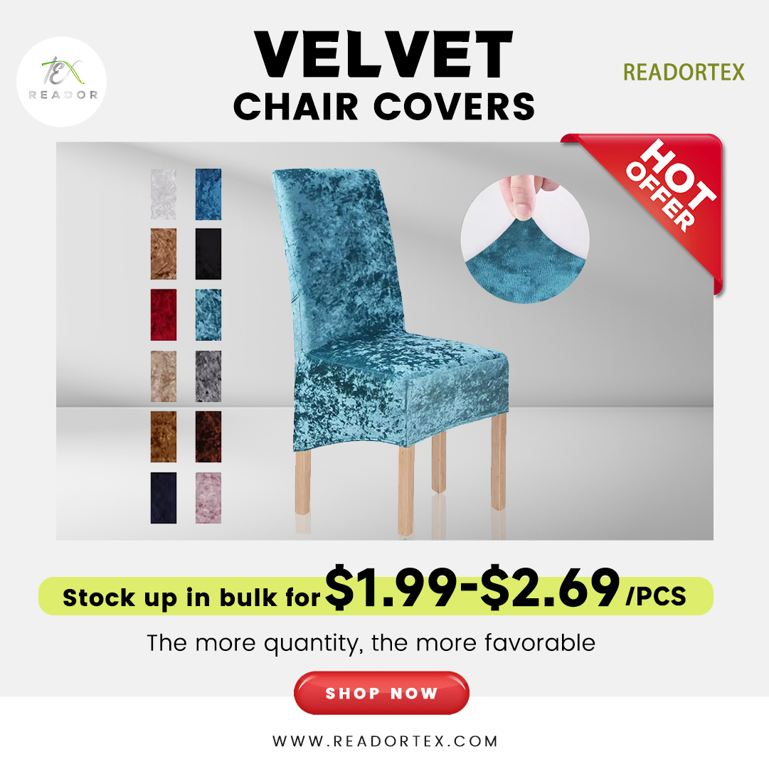 Readortex's tweet photo. Wholesale Order Velvet Chair Covers to Enjoy Superb Discounts. Our velvet chair covers are priced at $1.99 to $2.69/pcs. 
 https://t.co/CtQbQlh0Mp

#VelvetChairCovers #SuperbDiscounts #BulkOrders #EventPlanning #Tablecloths #ChairCovers #Readortex #ExportTrade #EventDecorations https://t.co/MIOIac5I0d
