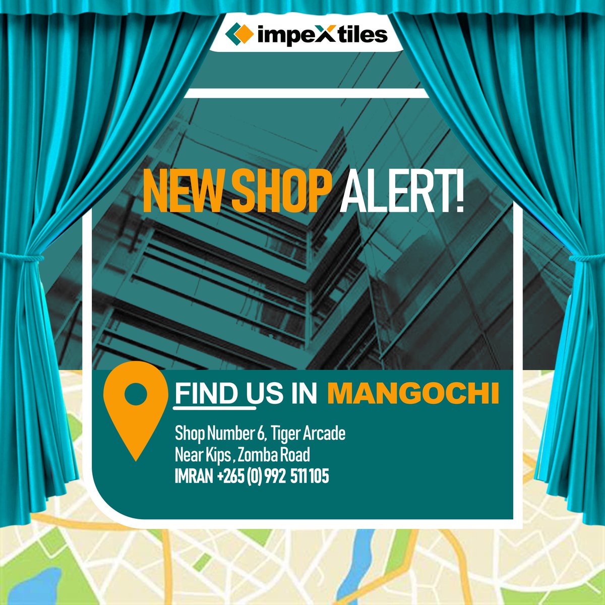 ImpexTiles's tweet photo. EXCITING NEWS!!📷 NEW SHOP ALERT 📷
In an effort to ensure that our products and services are easily accessible Nationawide, we 're pleased to announce that we have opened a new shop in Mangochi, Shop Number 6, Tiger Arcade near Kips, Zomba Road. Call/ Whatsapp 0992 511 105 https://t.co/0pP08PRfk6