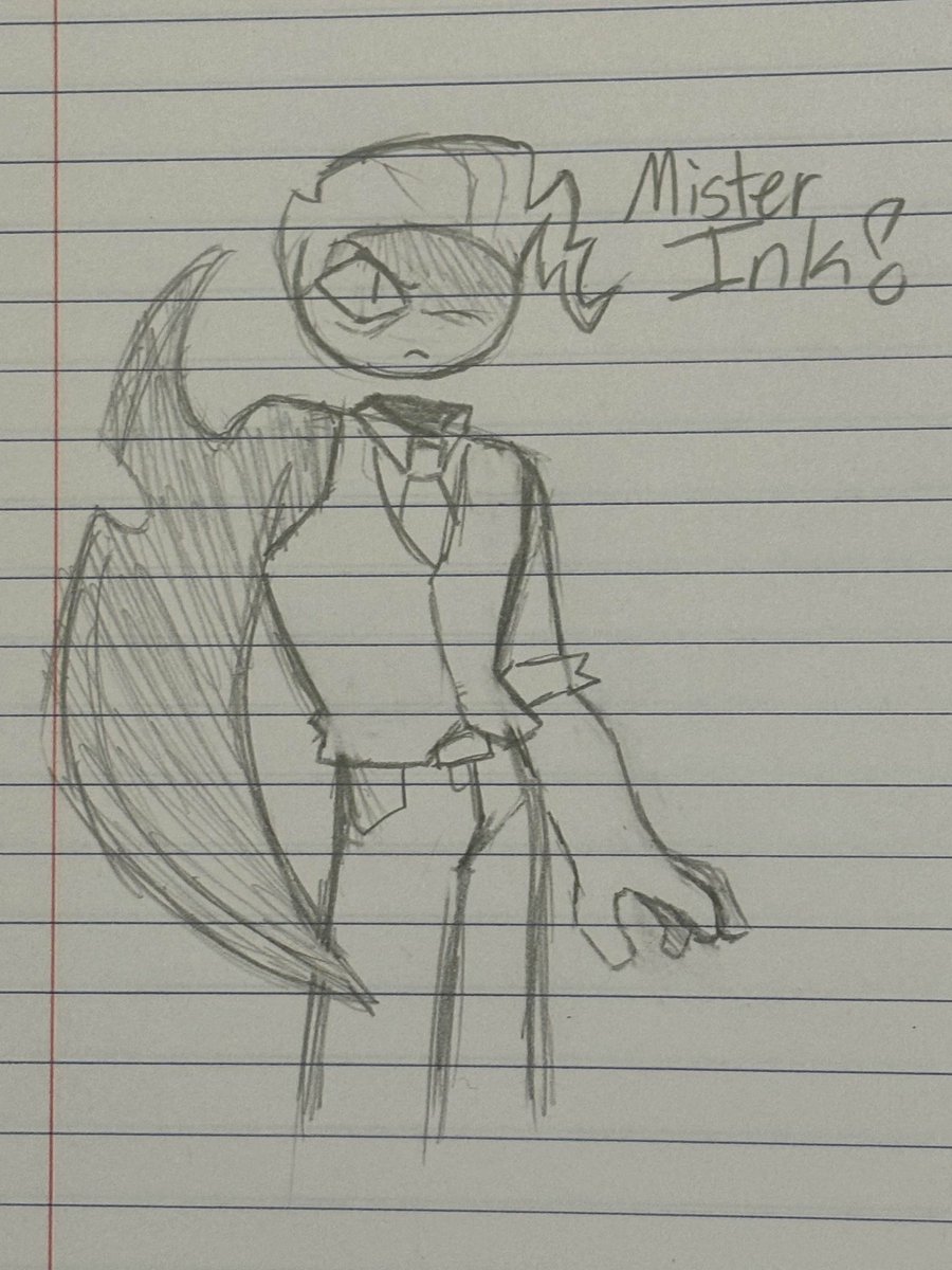 GunslingerDeat1's tweet image. #fundamentalpapereducation #kayDee #fundamentalpapereducationoc #fpe 

I present to you, a pair of drawings a couple friends made to me. Here is your new English teacher, Mister Ink! 
Do refrain from blowing his short fuse or he will gladly use that blade arm on yuh!