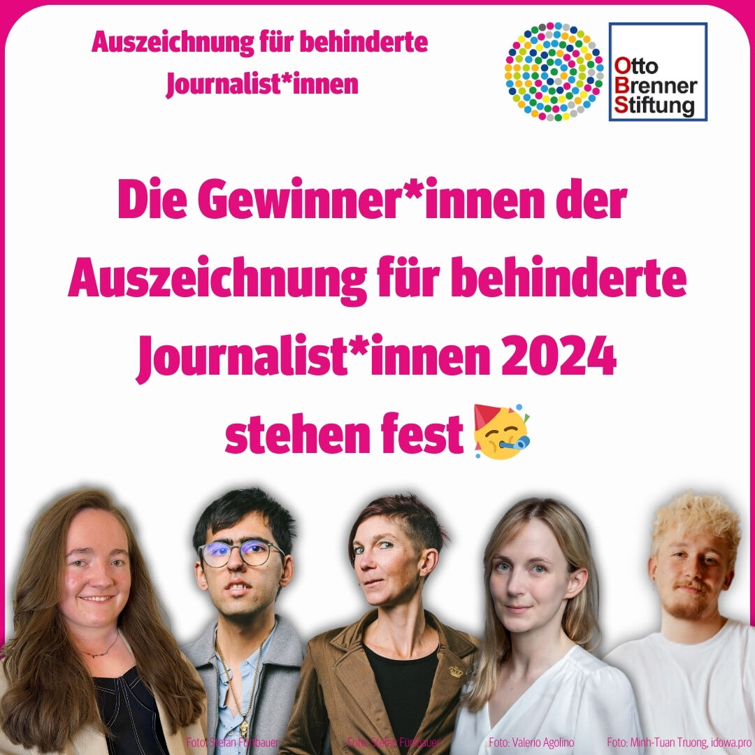 Heute stellen wir die Preisträg*erinnen und Stipendiat*innen der Auszeichnung für behinderte Journalist*innen vor. journalismus-preis.org/gewinnerinnen-…