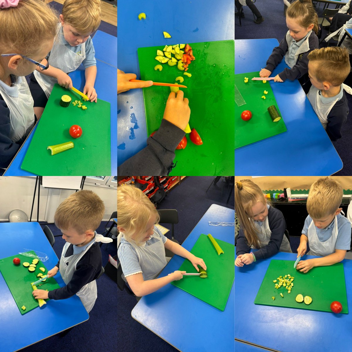 CCCRPrimary's tweet photo. Year 1 are busy preparing the salad for their pitta pockets this morning #cccry1 #cccrDT https://t.co/fzfHp0HTRa