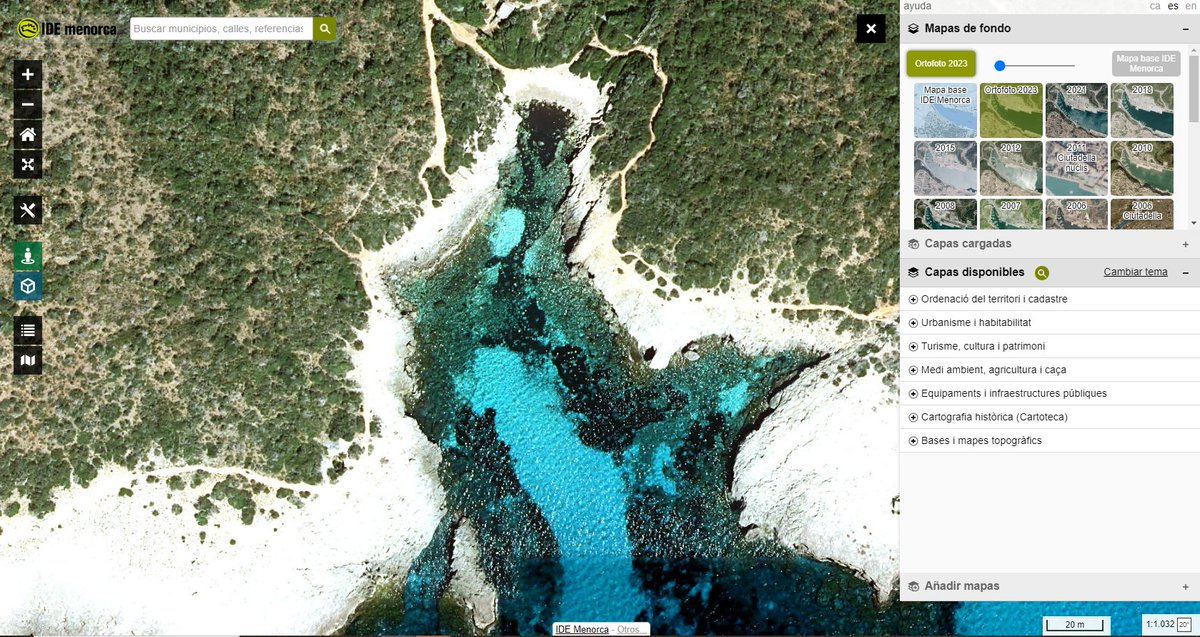 Ahir l'<a href="/ICG_IB/">Institut Cartogràfic i Geogràfic IB</a> va publicar la ortofoto de 2023 en el seu servei d'imatges WMTS!

Ja la podeu consultar al visualitzador IDE menorca ide.cime.es/visor/

<a href="/ConsellMenorca/">Consell de Menorca</a> <a href="/ImeObsam/">IME OBSAM</a> <a href="/GeoIllesBalears/">Geògrafs Balears</a> <a href="/COAIBALEARS/">Coaib</a> @COAATMenorca