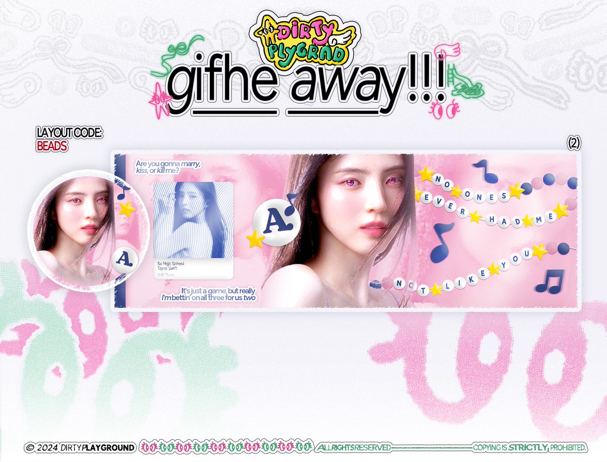 ⠀⠀⠀⠀⠀⠀ 
Layout code: BEADS. (2)
Repost if you want BEADS!
 ⠀⠀⠀⠀⠀⠀