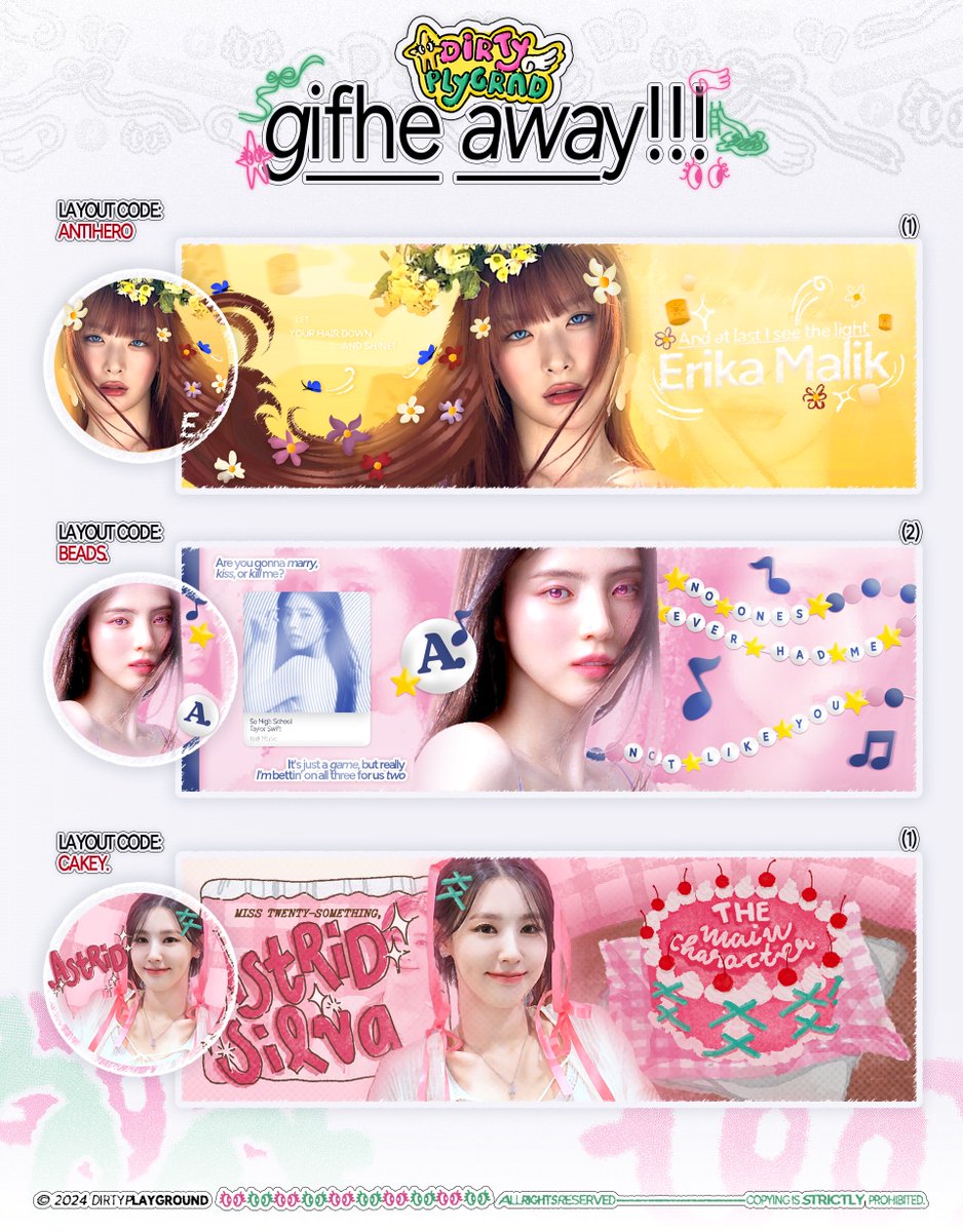 ๐ณ๐ฟ. ๐๐ชฝ (@dirtypiayground) on Twitter photo โ โ
แตฬ Reposts would be appreciated แตฬ
๐ณ๐ฟ.: GIFHE AWAY!!! ๐๐๐ชฝ
In celebration of DP initial launch, Iโll be giving away our layouts!
๐ฃ Follow <a href="/DirtyPIayground/">๐ณ๐ฟ. ๐๐ชฝ</a>
๐ฃ Retweet our pinned
๐ฃ Repost this tweet & tag 5 mutuals
๐ฃ Scroll down for the details!
โ โ โ โ โ
แตฬ Reposts would be appreciated แตฬ
๐ณ๐ฟ.: GIFHE AWAY!!! ๐๐๐ชฝ
In celebration of DP initial launch, Iโll be giving away our layouts!
๐ฃ Follow <a href="/DirtyPIayground/">๐ณ๐ฟ. ๐๐ชฝ</a>
๐ฃ Retweet our pinned
๐ฃ Repost this tweet & tag 5 mutuals
๐ฃ Scroll down for the details!
โ โ โ 