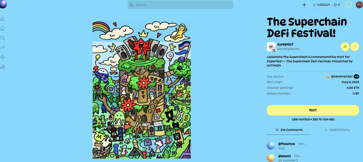 ✅️Base Summer - OP SuperChain DeFi Festival✅️

⚡️ Olympic Games Paris 2024 Mascot Digital Pins (magiceden.io/launchpad/base…) (Free mint - Base Chain)

⚡️ The Superchain DeFi Festival (zora.co/collect/oeth:0…) (Fee 2.48$ ưu tiên Zora Chain)