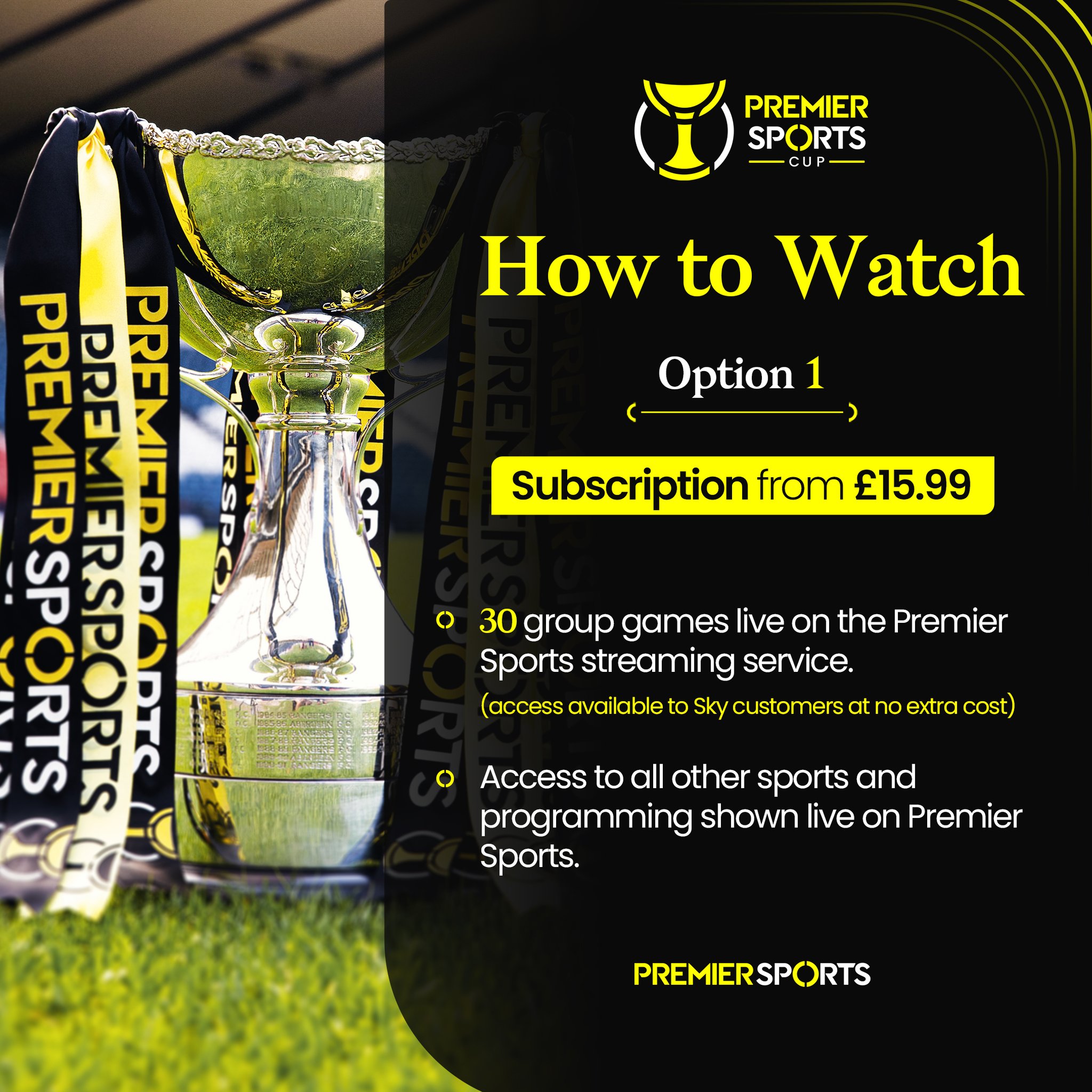 Premier Sports on X Don t miss any of the Premier Sports Cup action this weekend Choose between a subscription that will let you watch live coverage of Queen of the South