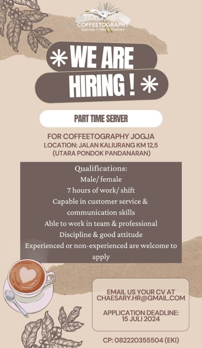 Part time di coffee shop jakal gaess