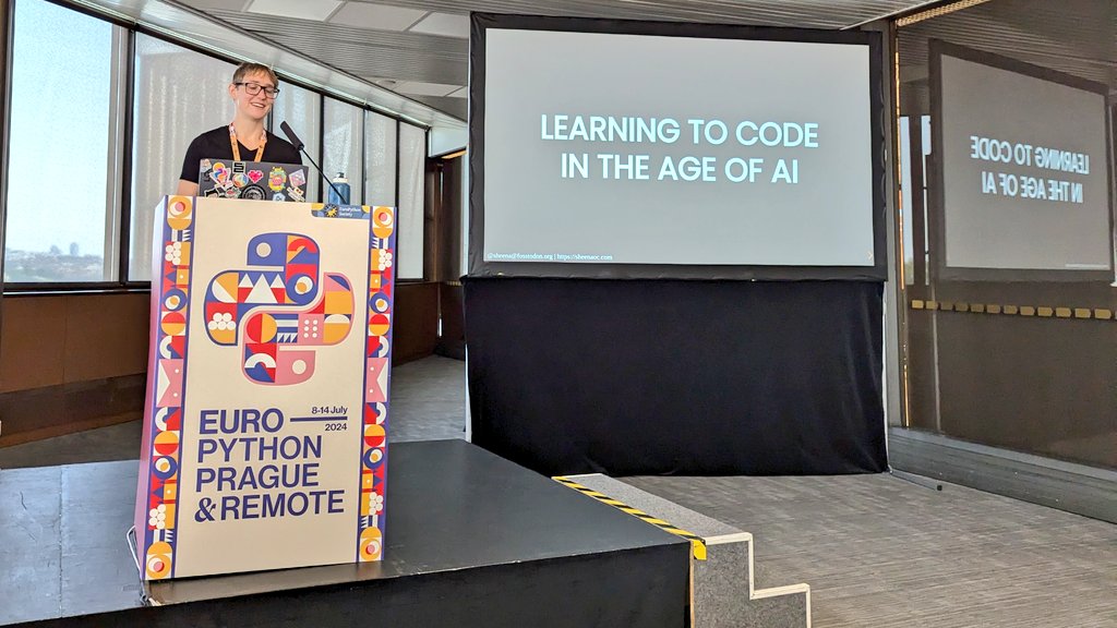 pauloxnet's tweet image. Sheena O'Connell is giving the talk "Learning to code in the age of AI" at EuroPython 2024 🐍🇪🇺
"… some learners are using AIs as footguns and limiting their own growth" 🤖
Info 👇
ep2024.europython.eu/session/learni…
#EuroPython #EuroPython2024 #Python #AI
CC @EuroPython @sheena_oconnell
