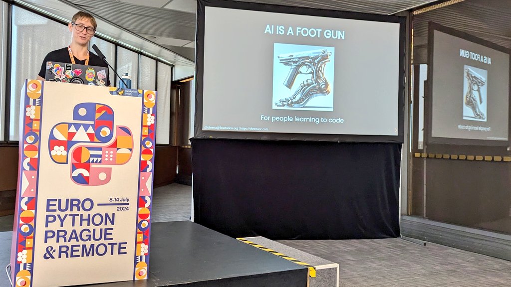 pauloxnet's tweet image. Sheena O'Connell is giving the talk "Learning to code in the age of AI" at EuroPython 2024 🐍🇪🇺
"… some learners are using AIs as footguns and limiting their own growth" 🤖
Info 👇
ep2024.europython.eu/session/learni…
#EuroPython #EuroPython2024 #Python #AI
CC @EuroPython @sheena_oconnell
