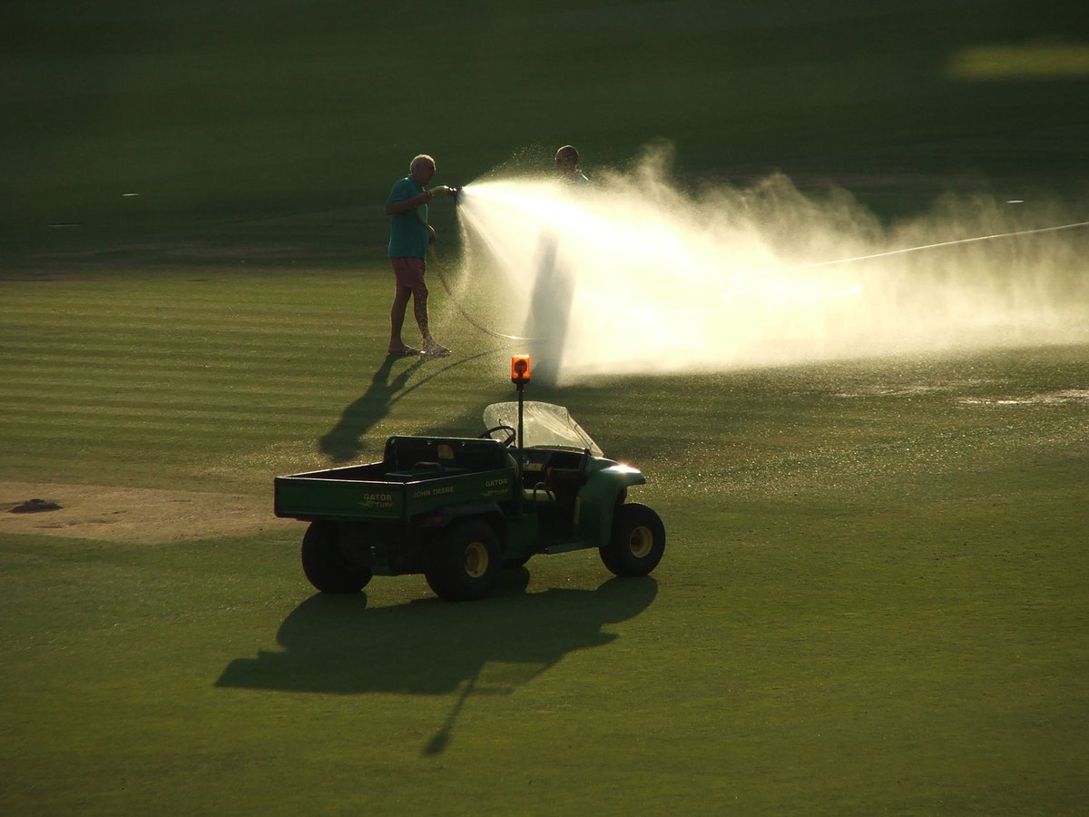 Deepinextratime's tweet photo. A beautiful August day in 2007. Mick &amp; Morgan watering the pitch @HomeOfCricket. One of my favourite places on earth
#EnglandCricket #WestIndies
#MeninMaroon https://t.co/dXoYj3Bttw