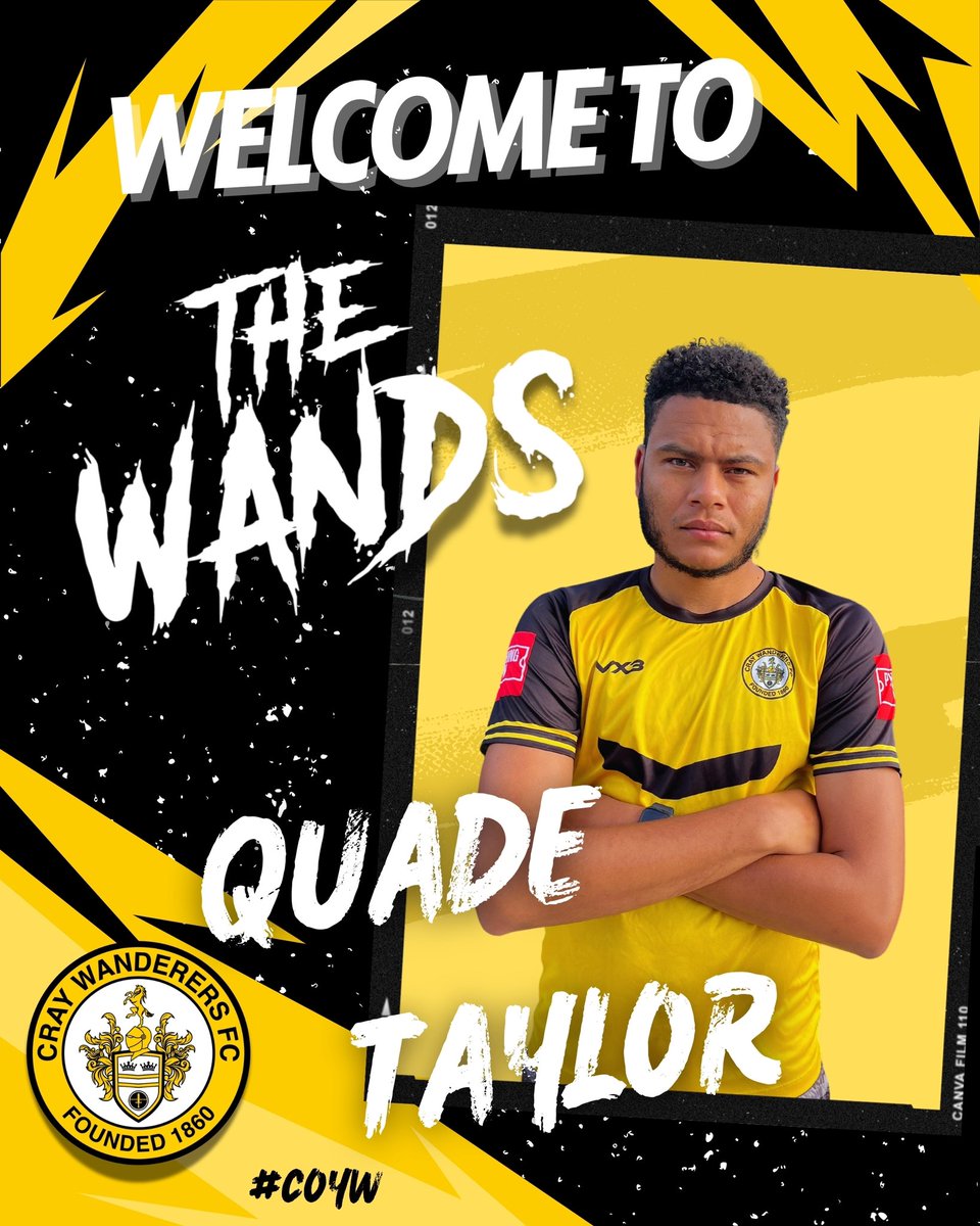 SIGNED!✍🏽

WELCOME TO THE WANDS : Quade
Taylor

Quade brings a magnitude of talent to our defence with professional experience🛡️

Everyone at the oldest club in London welcomes Quade and we look forward to seeing him in the famous amber &amp; black 🟡⚫️

#COYW
