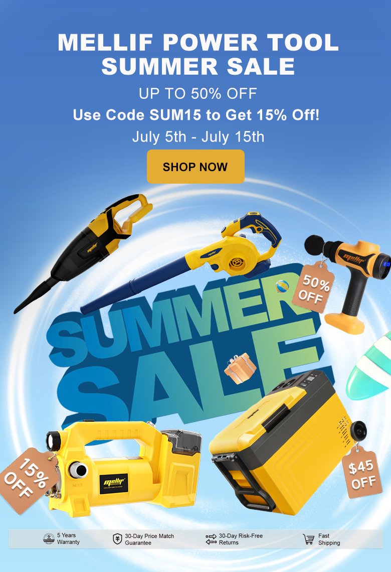 MellifOffical's tweet photo. 📷 Don't miss out on the #Melliftools Summer Sale! 
Looking to upgrade your tools? Now is the perfect time with discounts up to 50% off! Enjoy a minimum of 15% off by using code SUM15 at checkout.
Learn more：https://t.co/PXH3aPQRew
 #powertools #dewalt #summersale #foryou https://t.co/CFvGDaZXYk