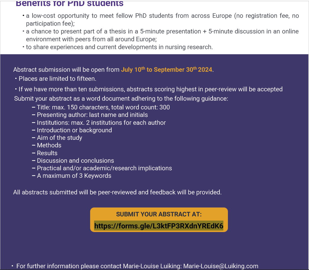 Sigma European Region (@regionsigma) on Twitter photo Sigma EU regional Membership Involvement committee has OPENED the portal to abstract submissions for the 10th ANNIVERSARY Ph-D virtual connect online conference.
forms.gle/L3ktFP3RXdnYRE…
<a href="/MirkoProsen/">Mirko Prosen</a> <a href="/milkozanini/">Milko Patrick Zanini</a> <a href="/sasso_l/">Loredana Sasso</a> <a href="/INotarnicola/">Ippolito Notarnicola</a> <a href="/marco_tomietto/">Marco Tomietto</a> <a href="/alisonleary1/">Prof Alison Leary 💙#ProtectNurse</a> <a href="/chaparooney/">Professor Mark White</a> Sigma EU regional Membership Involvement committee has OPENED the portal to abstract submissions for the 10th ANNIVERSARY Ph-D virtual connect online conference.
forms.gle/L3ktFP3RXdnYRE…
<a href="/MirkoProsen/">Mirko Prosen</a> <a href="/milkozanini/">Milko Patrick Zanini</a> <a href="/sasso_l/">Loredana Sasso</a> <a href="/INotarnicola/">Ippolito Notarnicola</a> <a href="/marco_tomietto/">Marco Tomietto</a> <a href="/alisonleary1/">Prof Alison Leary 💙#ProtectNurse</a> <a href="/chaparooney/">Professor Mark White</a>