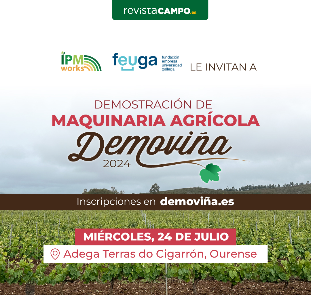 FEUGA_oficial's tweet photo. #FEUGAimpulsa 🍇🚜 FEUGA, en colaboración con el proyecto @H2020IPMWorks , patrocinará el evento Demoviña 2024, un escaparate de maquinaria agrícola en campo el 24 de julio en la prestigiosa bodega Terras do Cigarrón, de la DO Monterrei.

👉¡Más info! https://t.co/Jq2vn10pQY https://t.co/5PhcN2GO2w