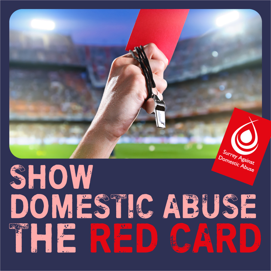 reigatebanstead's tweet photo. Research has shown that during football tournaments incidents of domestic abuse rise when England play, and that's just what gets reported. Find out how you can help someone experiencing abuse and the support services available: https://t.co/aJg2a7lki8 #SurreyAgainstDA https://t.co/PqfHsN0a2A