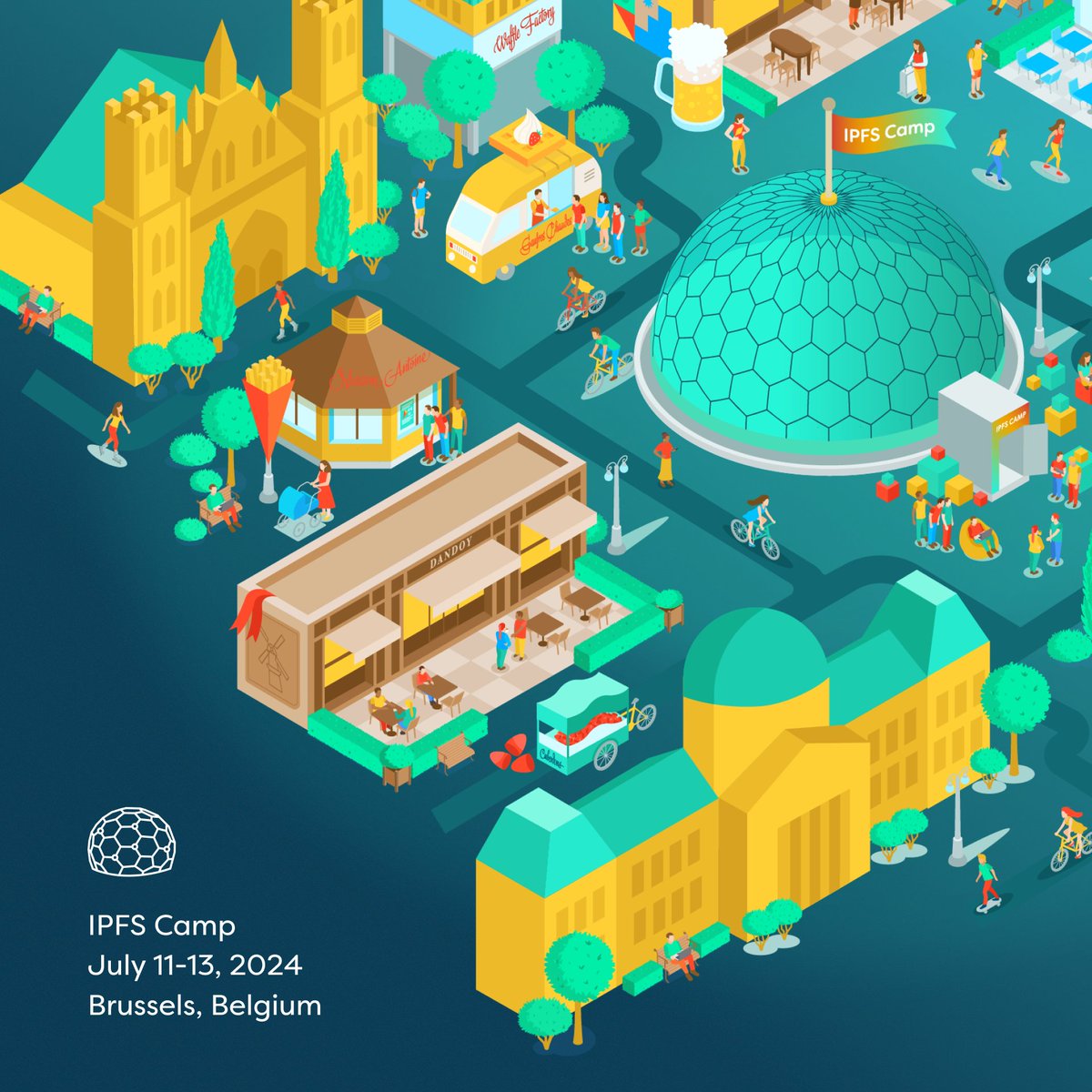 IPFS's tweet photo. 👏 #IPFSCamp is happening tomorrow—alongside #EthCC!

Join us for 3 days of talks, workshops &amp; hacking time on everything from climate resilience, building apps, @libp2p, #openscience &amp; more. 

Catch the Day 1 track previews 👇 https://t.co/l3IbMtBfLa