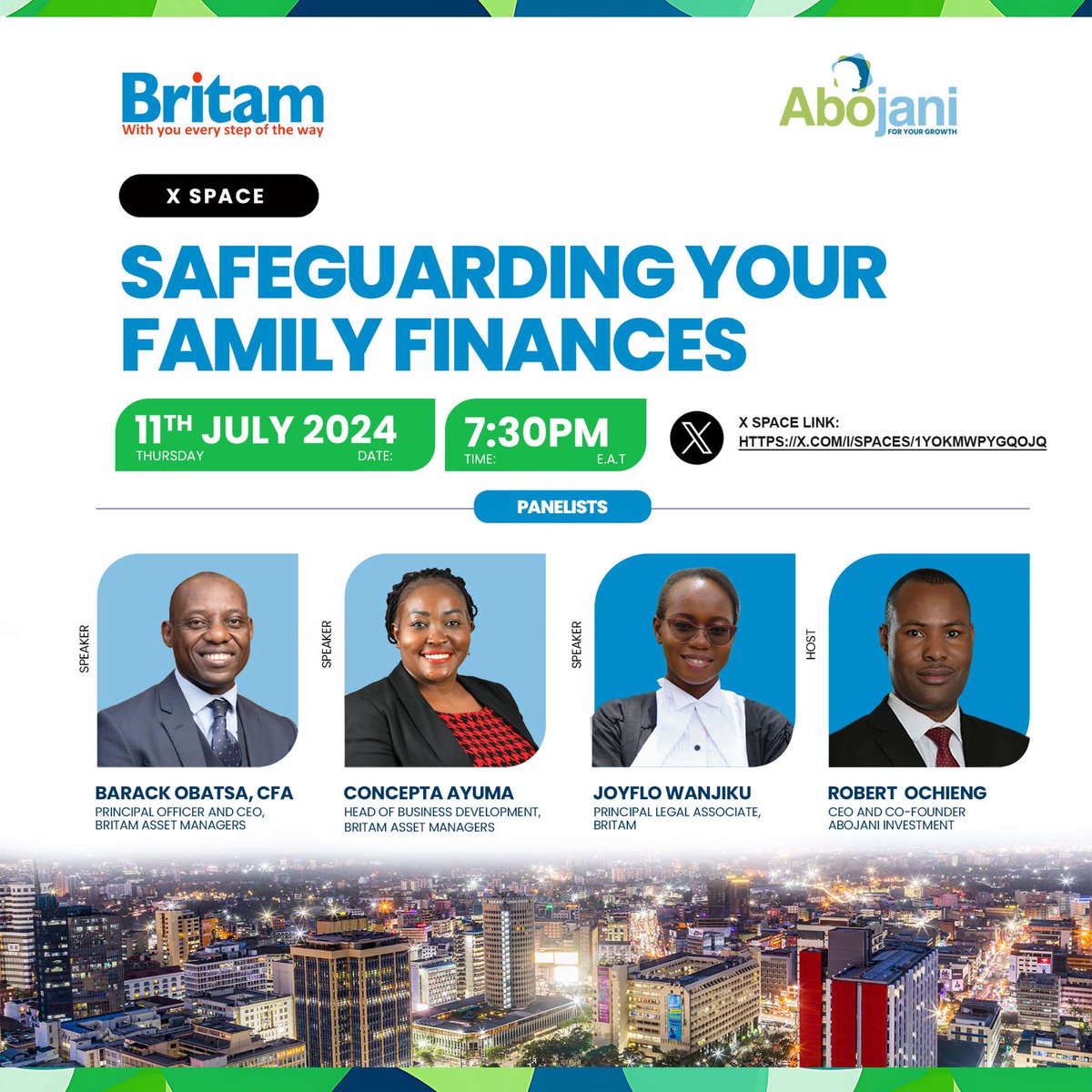 BritamEA's tweet photo. Tomorrow, we’re teaming up with @TheAbojani for an awesome X Space on managing family wealth. It’s going be super insightful, and you don’t want to miss it!

🗓️ 11th July 2024
⏰ 7:30PM

Hit the reminder and join the chat by clicking https://t.co/aZWPDwA4r2 ! See you there! https://t.co/16CPapYDNv