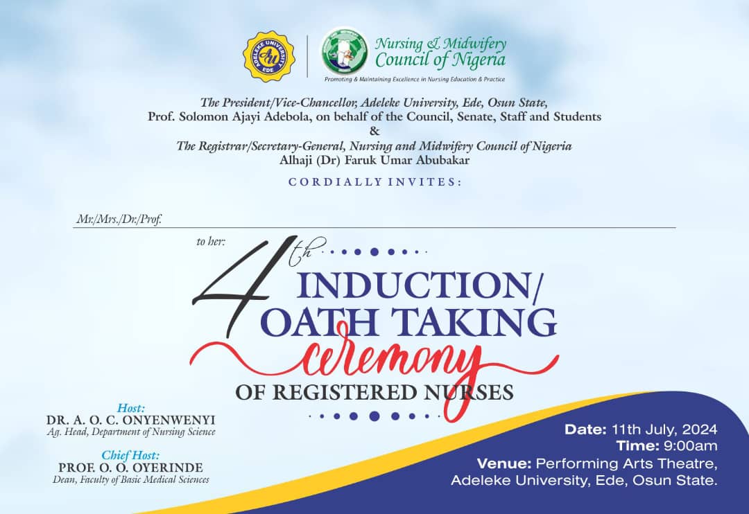 4th Induction/Oath Taking Ceremony for Registered Nurses
#Nursing
#nurselife
#adelekeuniversity
#nurses
#NurseOath
#NurseInduction