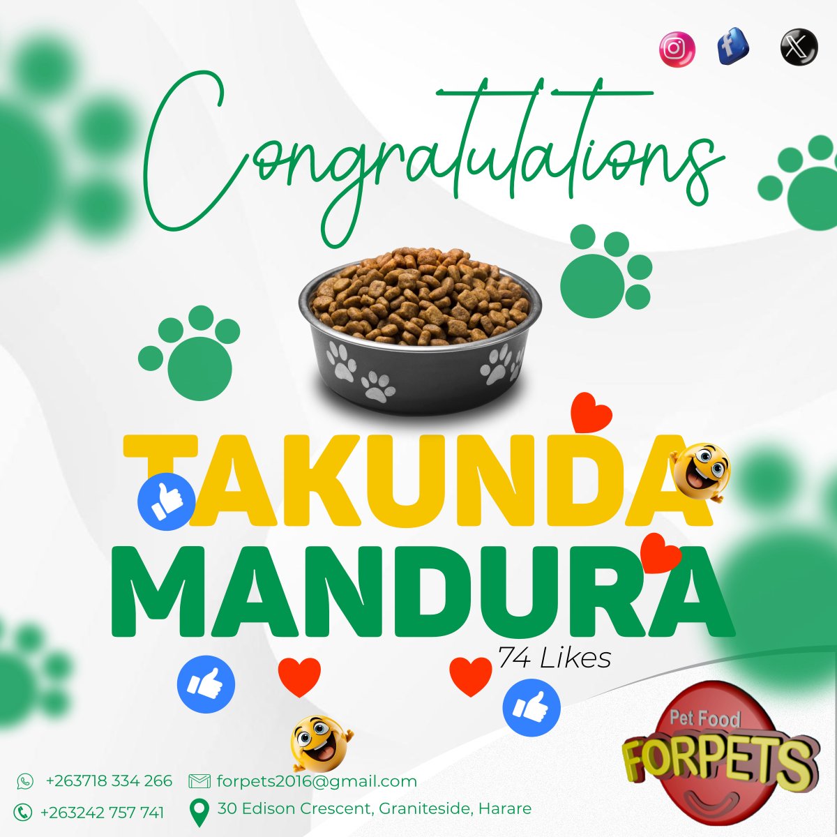 ForpetsF54287's tweet image. Congratulations @takumandura
We are excited to announce our winner for our July Dog Pic Competition.
Thank you for participating. Watch out for our next competition!!!!
Remember to share with friends and family.
#DogPicCompetition #CareForYourFriend #Forpets #PremiumPetFood