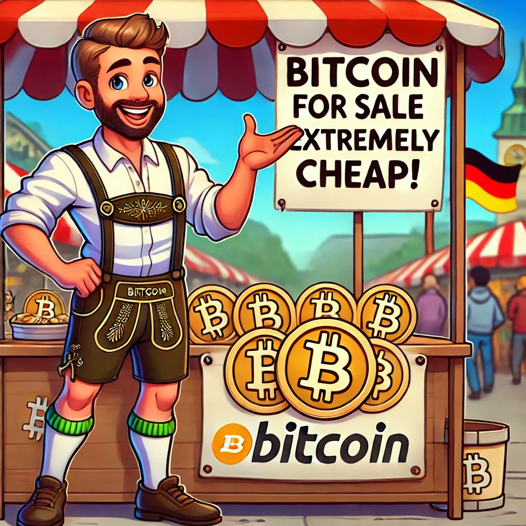 0xadriandefi's tweet photo. Breaking: Intern Takes Charge of Germany's $BTC Selloff 🚀

German taxpayers are incredibly grateful for the highest taxes in the world and a government that doesn't even try to support tax revenues through $BTC sales. 

Do you also get the impression a 19-year-old intern, fresh out of college with barely a clue about crypto, suddenly finds himself leading Germany's $BTC sale on centralized exchanges? 

At the start of 2024, Germany had 52,000 $BTC in its possession. Fast forward to today, and those holdings are down to 23.8k $BTC (down from 39.8k BTC just yesterday).

The German government's substantial $BTC holdings originate from the seizure of assets related to a notorious movie piracy website that was active until 2013

𝗧𝗵𝗲 𝗣𝗿𝗼𝗯𝗹𝗲𝗺: 
Apparently, the $BTC is being dumped on the market using market orders, which drastically drives down the price. This strategy significantly undermines the seller's own pricing. (no OTC? WHY?)

𝗪𝗵𝗮𝘁 𝗵𝗮𝗽𝗽𝗲𝗻𝗲𝗱 ���𝗲𝘀𝘁𝗲𝗿𝗱𝗮𝘆? 🤔
$BTC was sent to these entities:

Cumberland DRW: 133 $BTC
Kraken: 1,350 $BTC
B2C2 Group: 1,700 $BTC
Coinbase: 900 $BTC
Bitstamp: 900 $BTC
Flow Traders: 1,700 $BTC
Unmarked addresses: 650 $BTC

The beauty of blockchain? You can witness all of this live on chain. Check it out on: Arkham Explorer - Germany.

Who knew that Germany’s Bitcoin trading could have such a huge impact? 

The transparency of blockchain lets us watch every twist and turn in real-time. 

What are your thoughts on the future of BTC given this massive sell-off?

P.S. This piece of content is written with a certain note of humour.