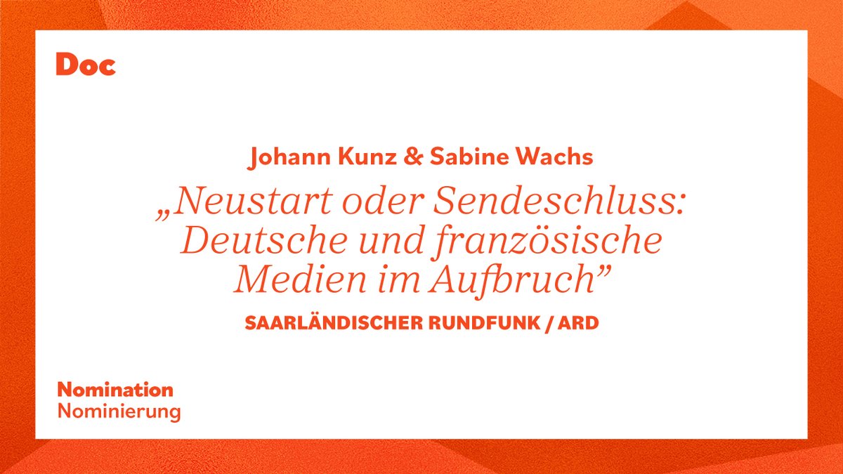 Johann Kunz &amp; Sabine Wachs: „Neustart oder Sendeschluss: Deutsche und französische Medien im Aufbruch“, <a href="/ARDde/">rundawn</a> <a href="/sabinewachs/">Sabine Wachs</a> <a href="/johannleopold/">Johann Kunz</a>

#DFJP2024 #PFAJ2024 #Dokumentation #Documentaire