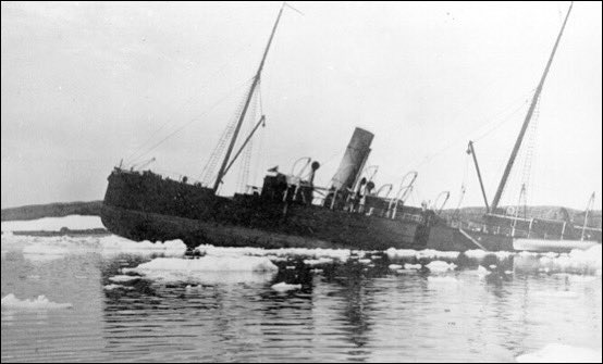 #OnThisDay 10 July 1914, the 76m SS Invermore ran aground at Brig Harbour Point, Labrador. Built at Glasgow, Scotland in 1881 as SS Dromedary, renamed Invermore in 1909 when purchased by Reid Newfoundland Co. as part of the Alphabet Fleet servicing Labrador.