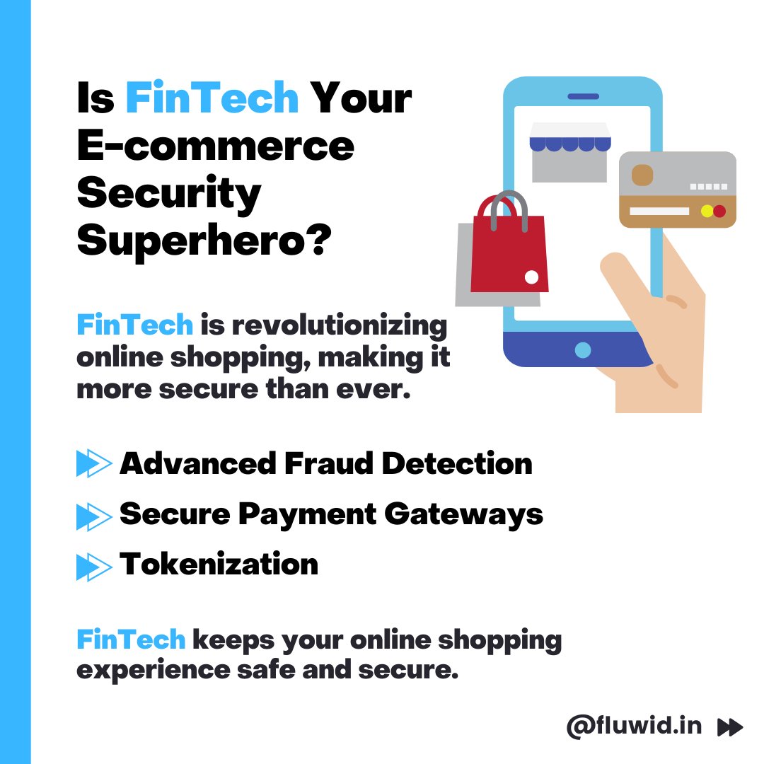 FluwidTech's tweet photo. Do you want to shop with confidence?🛍️😎 FinTech keeps your online shopping experience safe and secure. 🔐 Explore our Custom FinTech Solutions. Contact us Today!
#fintech #fintechrevolution #ecommerce #ecommercedevelopment #ecommercefuture #ecommercetech #securepayments https://t.co/bvMdHrH92L