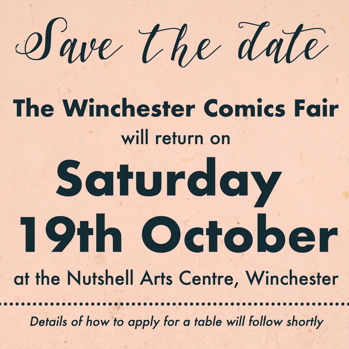 Exciting news! We’ll be back at the Nutshell Arts Centre on Saturday 19th October. Help us spread the news and keep an eye out for table applications opening soon!