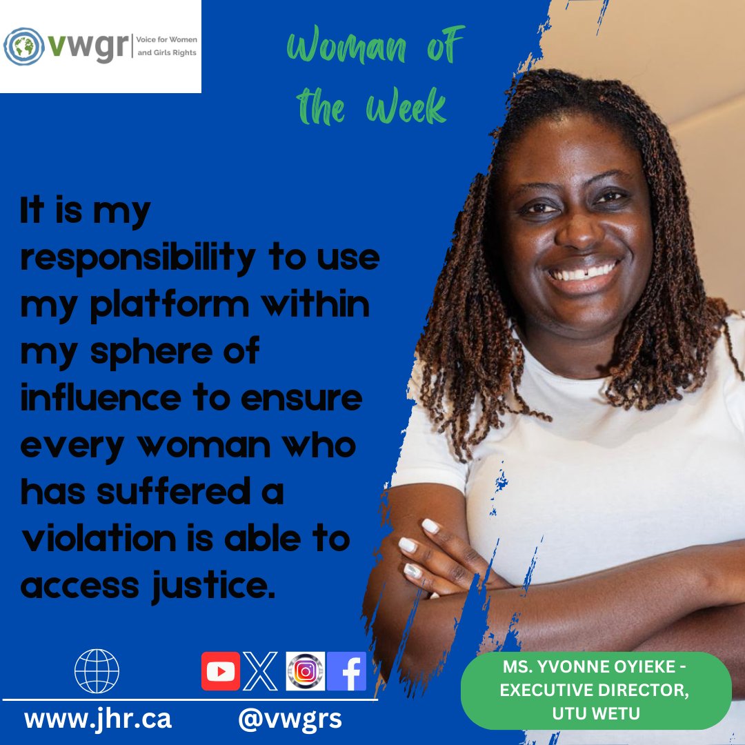 JHRKenya's tweet photo. Access to justice for survivors of #SGBV requires our individual and collective efforts.
@jhrnews @utu_wetu 
#WomanOfTheWeek https://t.co/i9F0jDtYwx