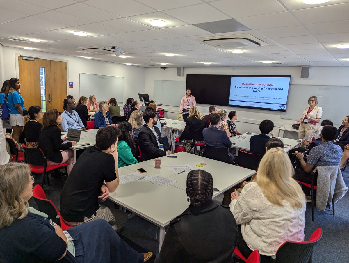 Full house for our ERC workshop on applying for funding for health professions education research #asme2024 #MedEd