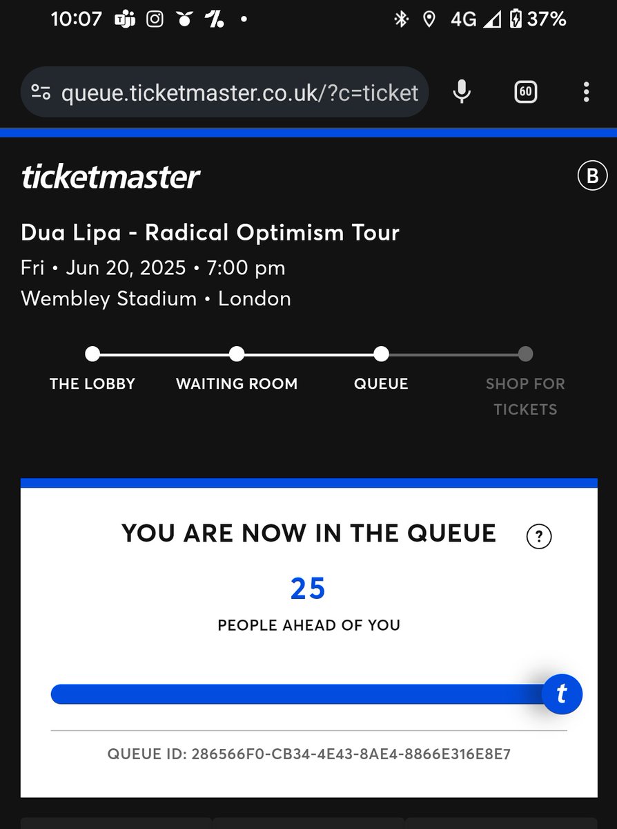 BFGUK's tweet photo. @TicketmasterCS @TicketmasterUK 
Thanks for messing up my chance for #DuaLipa for was lucky enough to get into the queue early on for the web site to crash. @DUALIPA Anything you can do to help? https://t.co/RleLqj90hQ