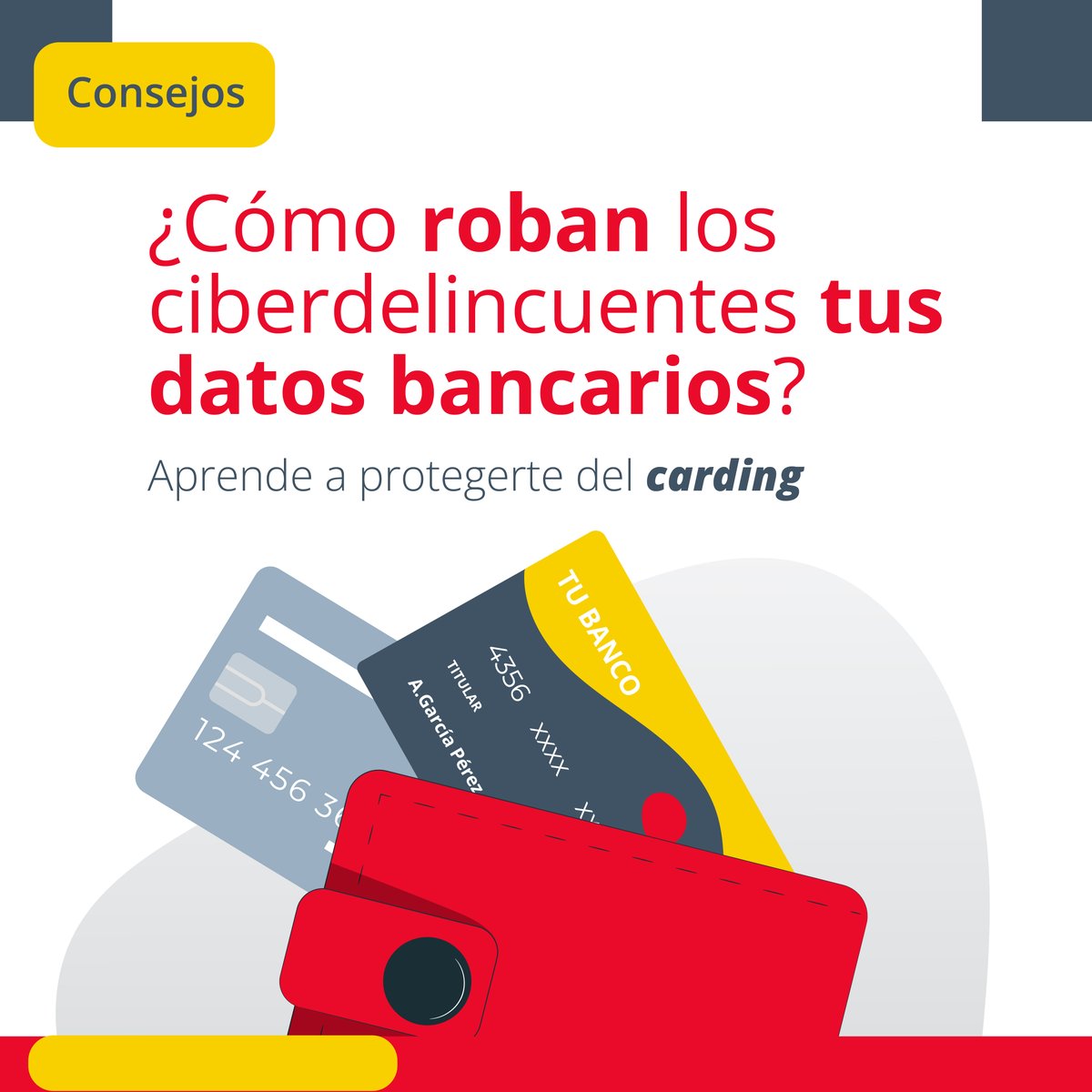 ¿Sabes qué es el #carding? 💳🖥️

Esta técnica de #fraude permite a los #ciberdelincuentes 😈 robar tus datos bancarios y hacer compras ilegítimas.

Descubre cómo protegerte y mantener tus datos seguros ✅.

🔗 Lee nuestro artículo: incibe.es/empresas/blog/…