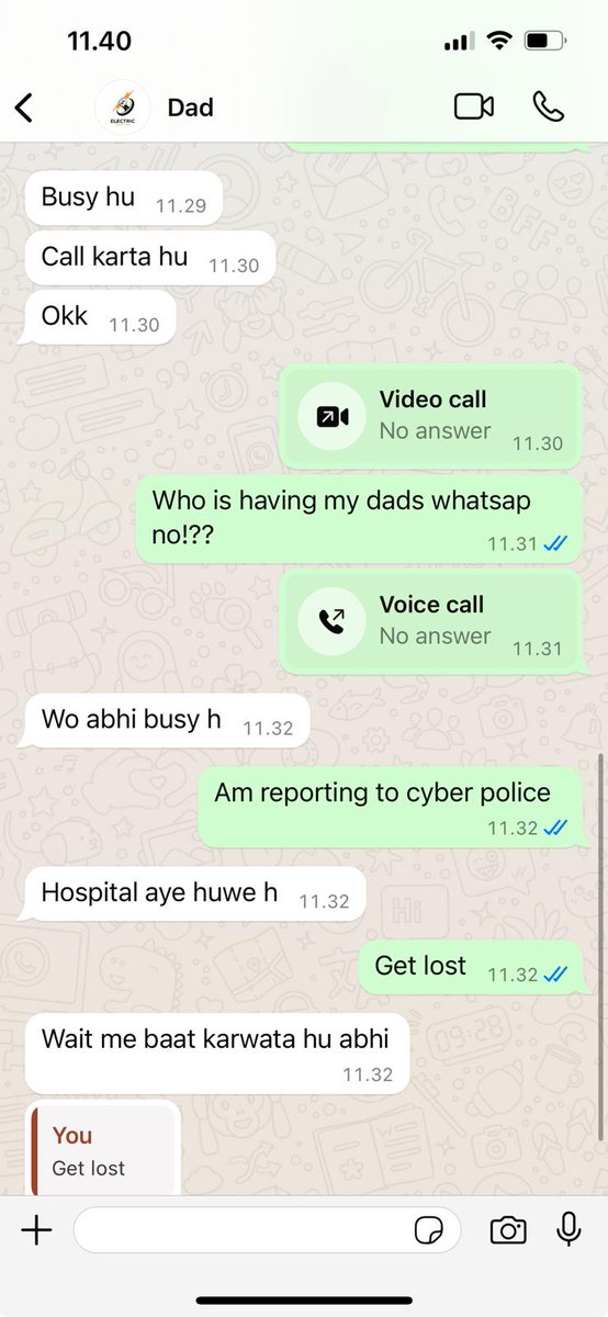 ManishKitchloo's tweet photo. @CyberJammu  Some fraudster using my dad's whatsapp no. 9796480232. Please Help. URGENT https://t.co/llRxPSx19n