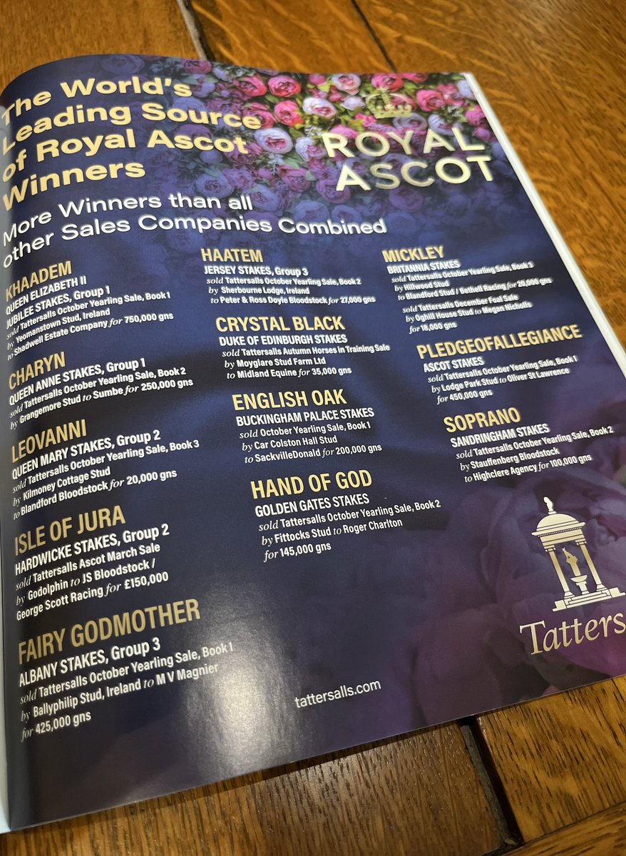 BThompson_media's tweet photo. Have you spotted the Tattersalls Royal Ascot success advert in the latest edition of the International Thoroughbred? 

We might be biased, but it’s certainly a head turner... https://t.co/md6ag9IJEQ