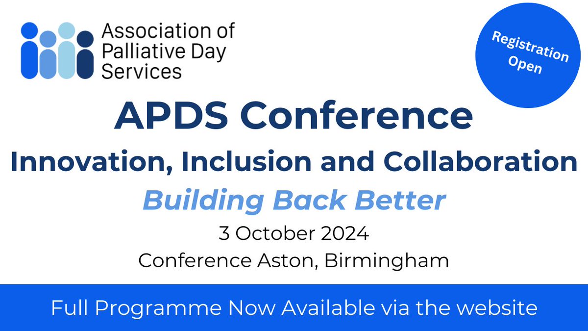 ⭐️Sponsorship Opportunity ⭐️
The APDS conference is an excellent way to show your commitment to palliative care day service professionals. To discuss sponsorship possibilities, please contact us via email admin@apds.org.uk