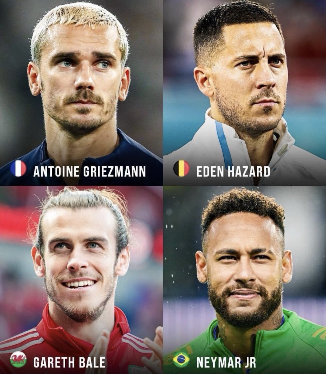 PurelyFootball's tweet photo. All in their prime. Order them from 1 to 4:

🇫🇷 Antoine Griezmann.
🇧🇪 Eden Hazard.
🏴󠁧󠁢󠁷󠁬󠁳󠁿 Gareth Bale.
🇧🇷 Neymar Jr.

🤔🤔🤔 https://t.co/fg8egulJO0