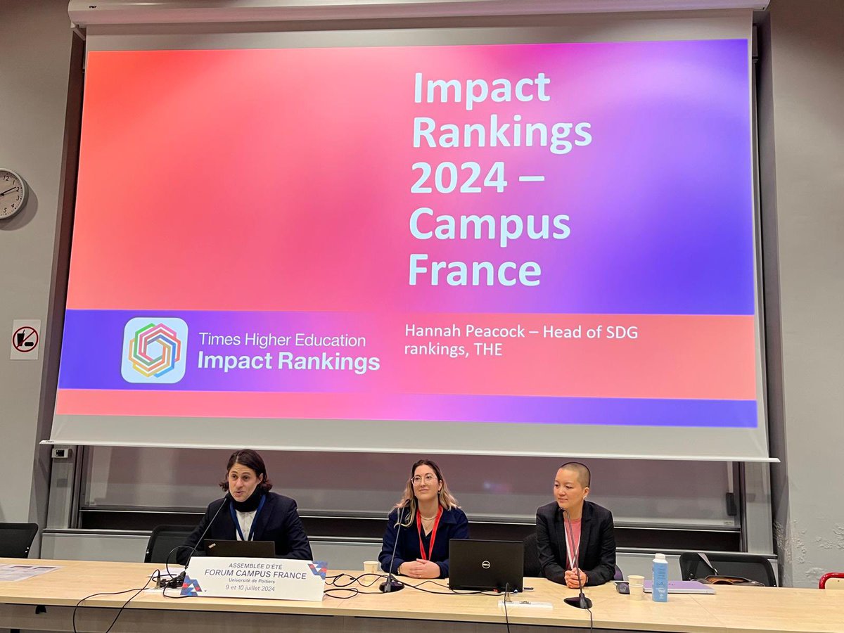 CampusFrance's tweet photo. #ForumCF | "Performance of French Universities in the THE Impact Rankings"
👉 2 @timeshighered representatives for this first session of the day: Louise Lee, Senior Education Consultant, and Hannah Peacok, Head of SDG rankings. https://t.co/GyRmmUAdSk