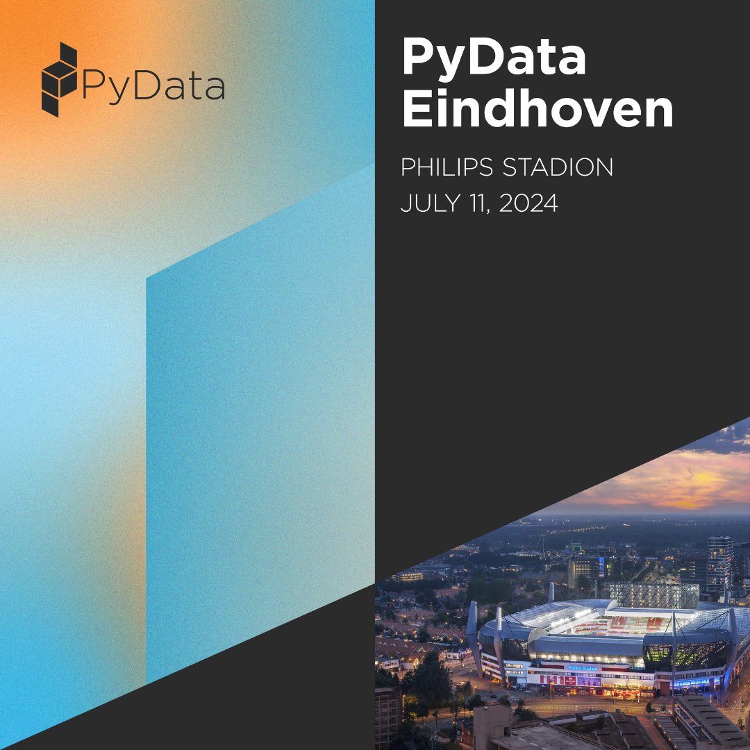 PyData's tweet photo. PyData Eindhoven is starting TOMORROW!
A full day of talks and tutorials with a brand new PySports analytics track, hosted in the iconic and historic Philips Stadion. We can’t wait to see you there! 🏟️🖤
#PyDataEindhoven https://t.co/NvGw21RchF