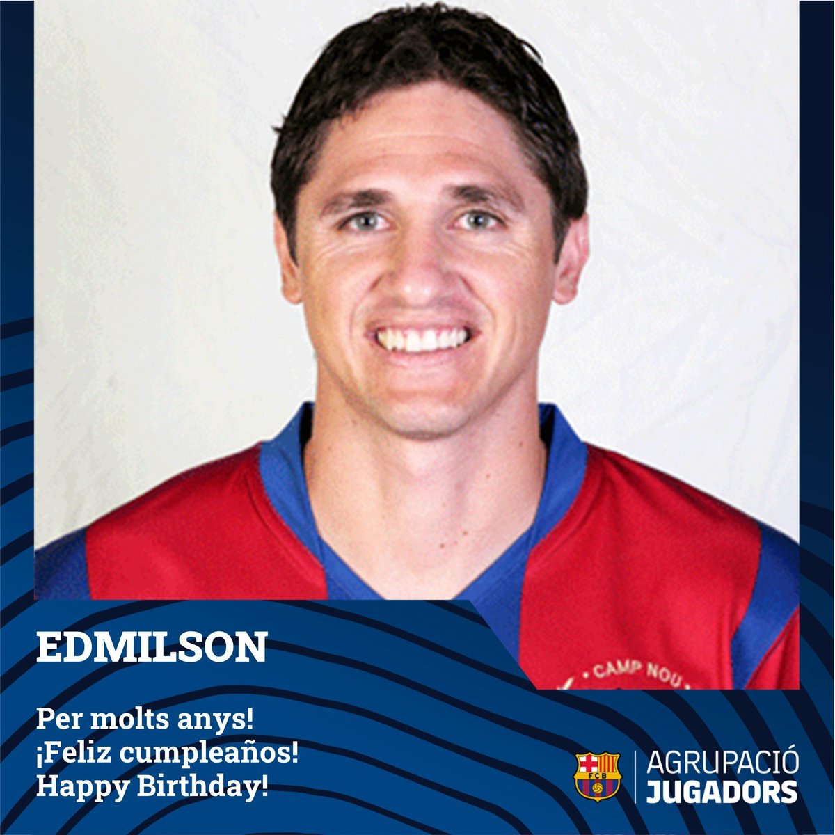 PER M🎂 LTS ANYS <a href="/Edmil5onOficial/">Edmilson de Moraes</a>!! 💙❤️ 

El migcampista és recordat per la seva qualitat i sacrifici defensiu. Va ser titular amb Brasil al Mundial de 2002 que va acabar guanyant la selecció "carioca".

👀 Quins títols va guanyar amb el Barça?  buff.ly/4bBJbDd
