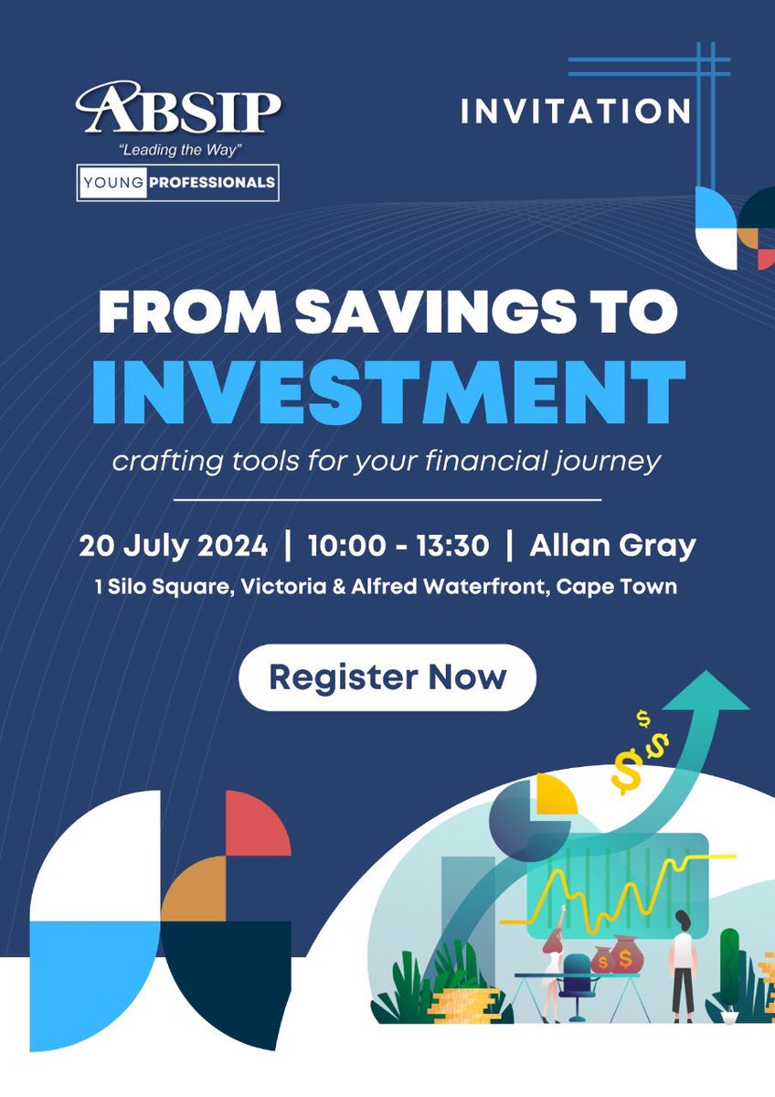 ABSIP Young Professionals invites you to join the 2024 July savings event. The theme this year “From savings to investment: crafting tools for your financial journey.” 
Follow the link to register for the event 👉 bit.ly/3RS6GRz