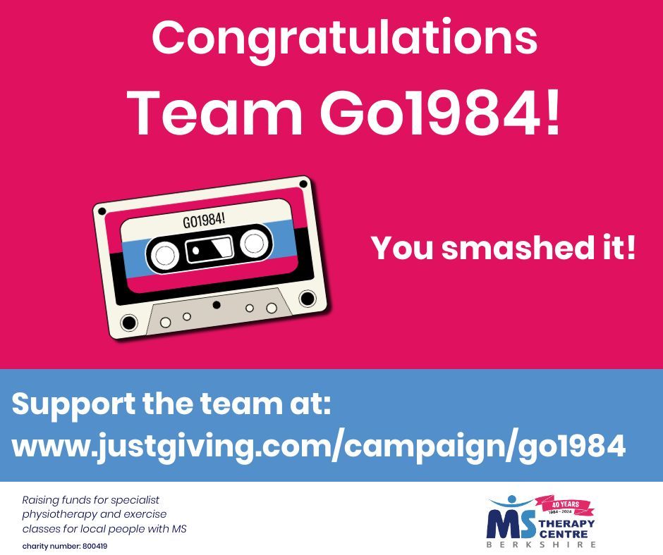 We're still buzzing after the success of our Go1984 Challenge. It really was a wonderful 3 weeks and we are missing seeing all the 1980s outfits in the gym! Help the team hit the £7,000 fundraising target. It will make a big difference to people with MS. buff.ly/4cKyP4S