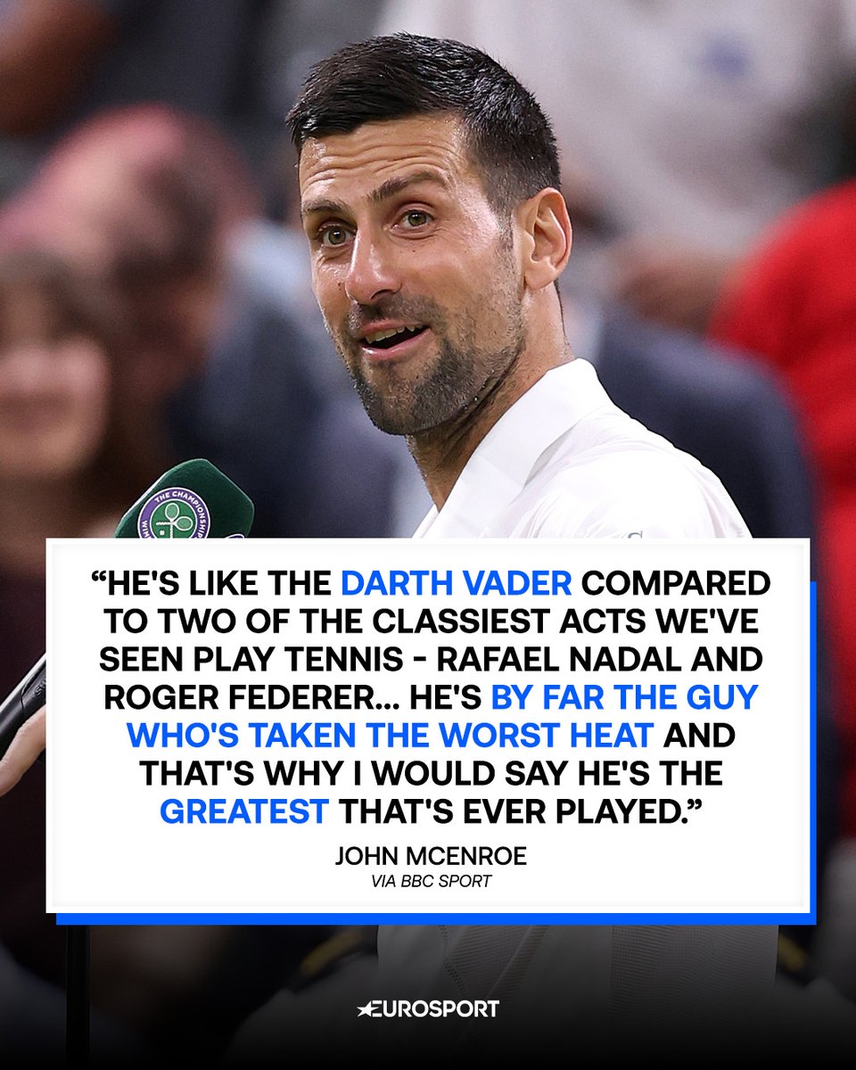 cyclingontnt's tweet photo. John McEnroe is on Novak Djokovic's side after the Serbian's fiery row with the #Wimbledon crowd 🤝 https://t.co/6JVRlpJVTV