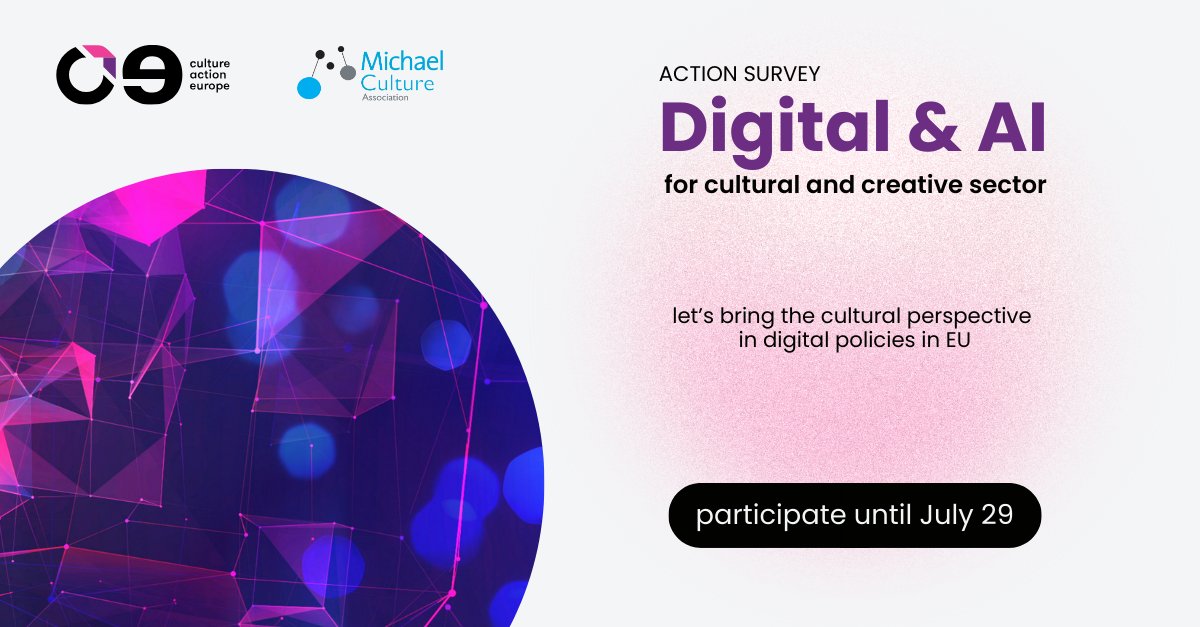 🚀 Help shape the digital future of the #cultural and #creative sector!

🎭 @actforculture and <a href="/MCA_EU/">Michael Culture</a> have launched a survey to identify challenges and needs in #AI &amp; #digital
policy in #EU.

✍️ Complete the survey and influence key advocacy areas 👉 docs.google.com/forms/d/e/1FAI…
