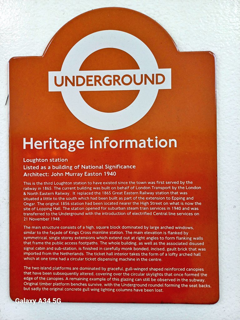 #TfLArchitecture Loughton is a very complete Moderne station, on a line where most structures are of 19 (c) GER origin.  Built by LNER in 1940, for LT, Architect John Murray Easton. Canopies &amp; concrete name boards / lamps great examples of period. Justifiably Listed.
